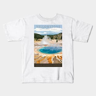 Yellowstone National Park Vintage Poster Kids T-Shirt